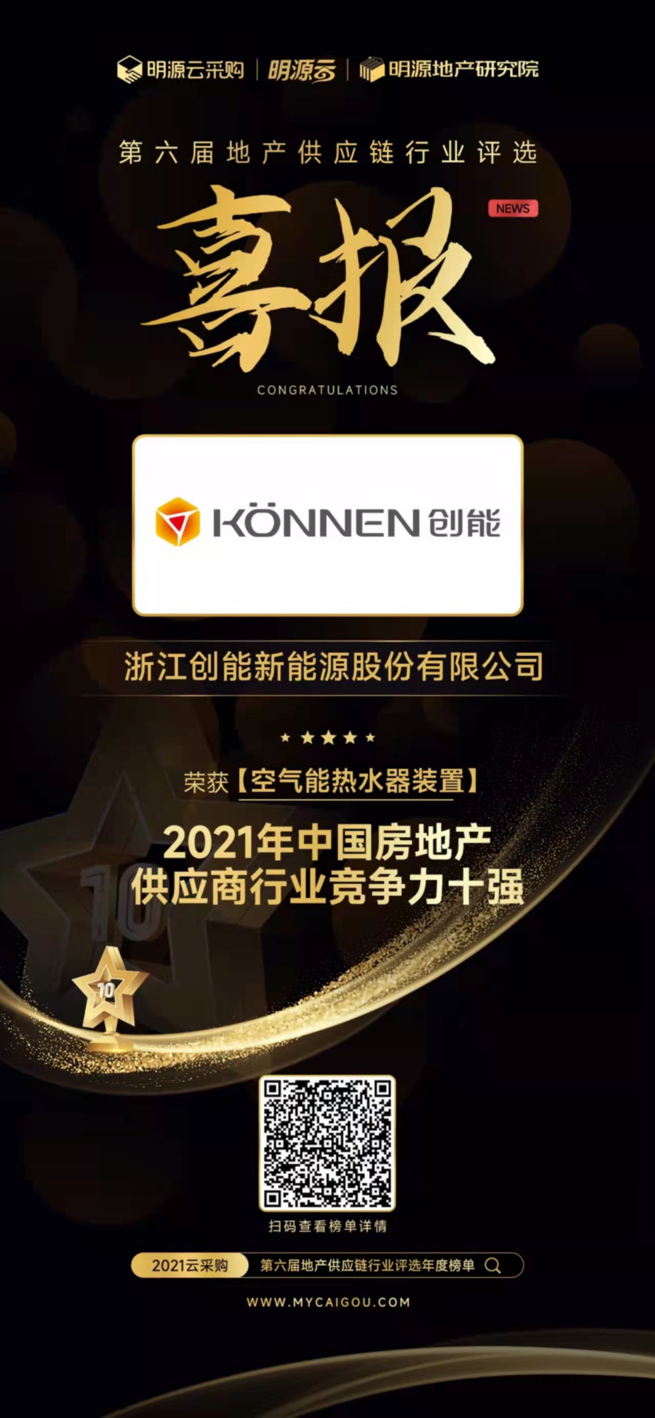 重磅揭晓！铂莱国际股份荣获“2021中国房地产供应商行业竞争力十强”前二甲